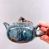 Bộ ấm chén quai sứ gốm sứ Bát Tràng, men hỏa biến cẩm lai xanh đẹp decor GOMPHUQUY HN21