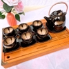 Bộ ấm chén uống trà ?? Gốm Sứ Bát Tràng ?? bộ ấm trà,Siêu Xước hoa hỏa biến GOMPHUQUY THH05