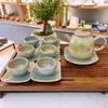 Bộ ấm chén uống trà men hoả biến