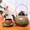 Bộ ấm chén uống trà ?? Gốm Sứ Bát Tràng ?? bộ ấm trà,Chuông Gấm cao cấp decor GOMPHUQUY THH01