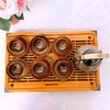 Bộ ấm chén uống trà ?? Gốm Sứ Bát Tràng ?? bộ ấm trà,Chuông Gấm cao cấp decor GOMPHUQUY THH01