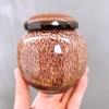 Bộ ấm chén uống trà ⚱  ấm trà Kẻ Miệng Nâu Gỗ Dừa ⚱ Gốm Sứ Bát Tràng GOMPHUQUY HN07