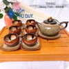 Bộ ấm trà ?? Gốm Sứ Bát Tràng ?? bộ ấm chén,Quả Hồng gấm hoa cao cấp decor GOMPHUQUY THH02