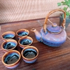 Bộ âm trà ⚱ Gốm Sứ Bát Tràng ⚱ bộ ấm chén uống trà khoai môn men hỏa biến GOMPHUQUY TH06