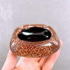 Bộ ấm chén uống trà ⚱  ấm trà Kẻ Miệng Nâu Gỗ Dừa ⚱ Gốm Sứ Bát Tràng GOMPHUQUY HN07