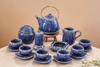 Bộ ấm trà ⚱ Gốm Sứ Bát Tràng ⚱ bộ ấm chén Chuông men đá Sappire decor đẹp cao cấp GOMPHUQUY AC04
