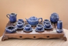 Bộ ấm trà ⚱ Gốm Sứ Bát Tràng ⚱ bộ ấm chén Tre men đá Sappire đẹp cao cấp decor GOMPHUQUY AC07