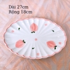 Bộ bát đĩa ?? Gốm Sứ Bát Tràng ?? bát đĩa decor,bộ Đào trắng hồng cao cấp GOMPHUQUY HTG02