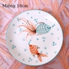 Bát đĩa decor ?? Gốm Sứ Bát Tràng ?? bộ bát đĩa Cá dễ thương, sứ trắng xanh đẹp GOMPHUQUY HTG01