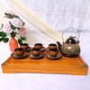 Bộ ấm chén uống trà ?? Gốm Sứ Bát Tràng ?? bộ ấm trà,Chuông Gấm cao cấp decor GOMPHUQUY THH01
