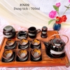 Bộ ấm chén uống trà ⚱ Ấm Trà Nầm S1 Đen Quệt ⚱ Gốm Sứ Bát Tràng GOMPHUQUY HN09