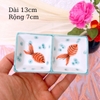 Bát đĩa decor ?? Gốm Sứ Bát Tràng ?? bộ bát đĩa Cá dễ thương, sứ trắng xanh đẹp GOMPHUQUY HTG01