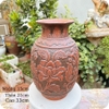 Bình hoa decor ⚱ Gốm Sứ Bát Tràng ⚱ bình gốm cắm hoa trang trí nhà cửa khắc nổi GOMPHUQUY TT11