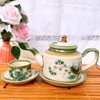 Bộ ấm trà ?? Gốm Sứ Bát Tràng ?? bộ ấm chén,Chữ Thập cỏ hoa hỏa biến decor GOMPHUQUY ĐL04