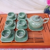 Bộ ấm trà ⚱ Gốm Sứ Bát Tràng ⚱ bộ ấm chén Chóp xanh thiên thanh decor cao cấp GOMPHUQUY AC91