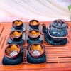 Bộ ấm chén uống trà ⚱ ấm trà Lõm Cẩm Lai Xanh ⚱ Gốm Sứ Bát Tràng GOMPHUQUY HN08