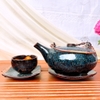 Bộ ấm chén uống trà ⚱  ấm trà Dẹt Cẩm Lai Xanh ⚱ Gốm Sứ Bát Tràng GOMPHUQUY HN02