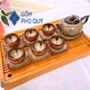 Bộ ấm trà ?? Gốm Sứ Bát Tràng ?? bộ ấm chén,Quả Hồng gấm hoa cao cấp decor GOMPHUQUY THH02