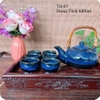 Bộ ấm chén uống trà ⚱ Gốm Sứ Bát Tràng ⚱ ấm trà xanh đen men hỏa biến GOMPHUQUY TH07