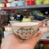 Bát đĩa decor,Mèo dễ thương ?? Gốm Sứ Bát Tràng ?? bộ bát đĩa sứ trắng hồng đẹp GOMPHUQUY HTG03