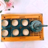 Bộ ấm trà ?? Gốm Sứ Bát Tràng ?? bộ ấm chén,Quả Hồng Xanh hỏa biến đẹp decor GOMPHUQUY THH03