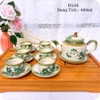 Bộ ấm trà ?? Gốm Sứ Bát Tràng ?? bộ ấm chén,Chữ Thập cỏ hoa hỏa biến decor GOMPHUQUY ĐL04