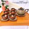 Bộ ấm trà ?? Gốm Sứ Bát Tràng ?? bộ ấm chén,Quả Hồng gấm hoa cao cấp decor GOMPHUQUY THH02