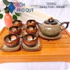 Bộ ấm trà ?? Gốm Sứ Bát Tràng ?? bộ ấm chén,Quả Hồng gấm hoa cao cấp decor GOMPHUQUY THH02