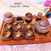 Bộ ấm chén uống trà ⚱  ấm trà Kẻ Miệng Nâu Gỗ Dừa ⚱ Gốm Sứ Bát Tràng GOMPHUQUY HN07