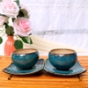 Bộ ấm trà ?? Gốm Sứ Bát Tràng ?? bộ ấm chén,Quả Hồng Xanh hỏa biến đẹp decor GOMPHUQUY THH03
