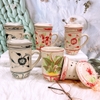 Ly sứ,cốc sứ ☕ Gốm Sứ Bát Tràng ☕ cốc tách lọc trà vẽ đáy tròn cao cấp decor GOMPHUQUY