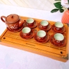 Bộ ấm chén uống trà ?? Gốm Sứ Bát Tràng ?? bộ ấm trà,Tử Sa mai trắng decor GOMPHUQUY AC09