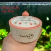 Bát đĩa decor,Mèo dễ thương ?? Gốm Sứ Bát Tràng ?? bộ bát đĩa sứ trắng hồng đẹp GOMPHUQUY HTG03