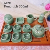 Bộ ấm trà ⚱ Gốm Sứ Bát Tràng ⚱ bộ ấm chén Chóp xanh thiên thanh decor cao cấp GOMPHUQUY AC91