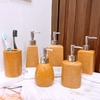 Chai chiết dầu gội ⚱ Gốm Sứ Bát Tràng ⚱ bình đựng xà phòng,sữa tắm,bình sứ Vàng GOMPHUQUY DNC04