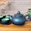 Bộ ấm chén uống trà ⚱ Gốm Sứ Bát Tràng ⚱ ấm trà Chóp đen cao cấp tử sa GOMPHUQUY HH12