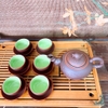 Bộ ấm chén uống trà ⚱ Gốm Sứ Bát Tràng ⚱ ấm trà Đào đỏ cao cấp tử sa GOMPHUQUY AC72