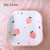 Bộ bát đĩa ?? Gốm Sứ Bát Tràng ?? bát đĩa decor,bộ Đào trắng hồng cao cấp GOMPHUQUY HTG02