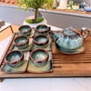 Bộ ấm chén uống trà men hoả biến