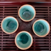 Bộ ấm chén uống trà ⚱ Gốm Sứ Bát Tràng ⚱ ấm trà xanh dương trúc men hoả biến GOMPHUQUY TH01
