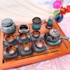 Bộ ấm chén uống trà ⚱ ấm trà Quai Ngang Nhỏ Men Gold ⚱ Gốm Sứ Bát Tràng GOMPHUQUY HN17
