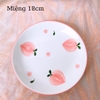Bộ bát đĩa ?? Gốm Sứ Bát Tràng ?? bát đĩa decor,bộ Đào trắng hồng cao cấp GOMPHUQUY HTG02