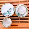 Bộ ấm trà ?? Gốm Sứ Bát Tràng ?? bộ ấm chén,Chữ Thập cỏ hoa hỏa biến decor GOMPHUQUY ĐL04