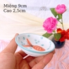 Bát đĩa decor ?? Gốm Sứ Bát Tràng ?? bộ bát đĩa Cá dễ thương, sứ trắng xanh đẹp GOMPHUQUY HTG01