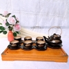 Bộ ấm trà ?? Gốm Sứ Bát Tràng ?? bộ ấm chén,Rùa Xước hỏa biến decor cao cấp GOMPHUQUY THH04