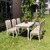 Bộ bàn ăn tân cổ điển màu trắng