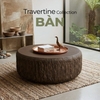 Bàn sofa tròn Travertine - Đá xi măng