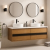 Tủ Lavabo Gắn Tường Walnut 60 inch