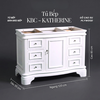 Khung Tủ Bếp & Đảo Bếp Gỗ Katherine màu trắng 48inch