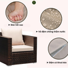 Bộ ghế sofa góc mây Wowcher 4 món